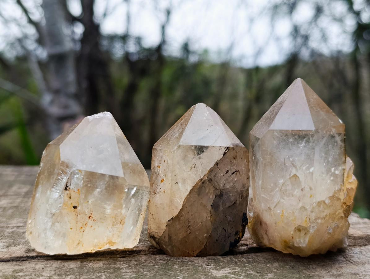 Natural Cascading Clear Citrine Quartz Crystals x 35 From Luena, Congo
