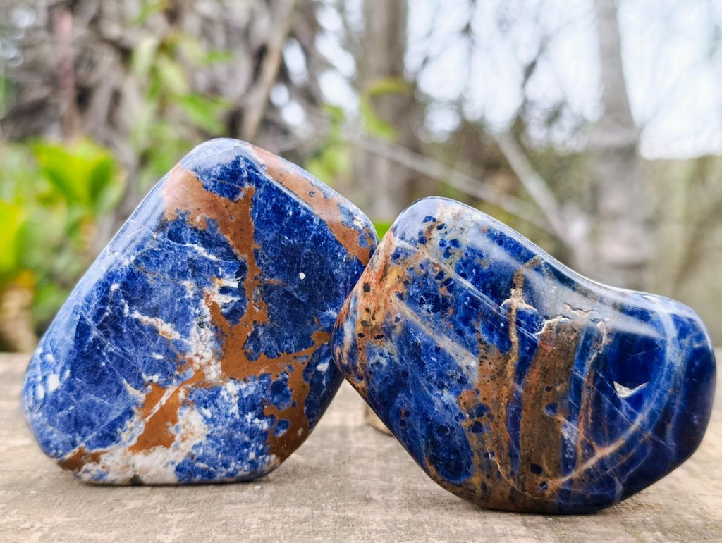 Polished Sodalite Free Forms x 12 From Kunene River, Namibia