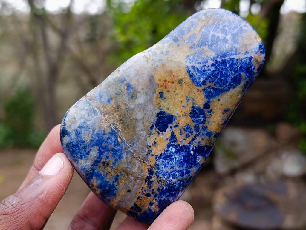 Polished Sodalite Free Forms x 12 From Kunene River, Namibia
