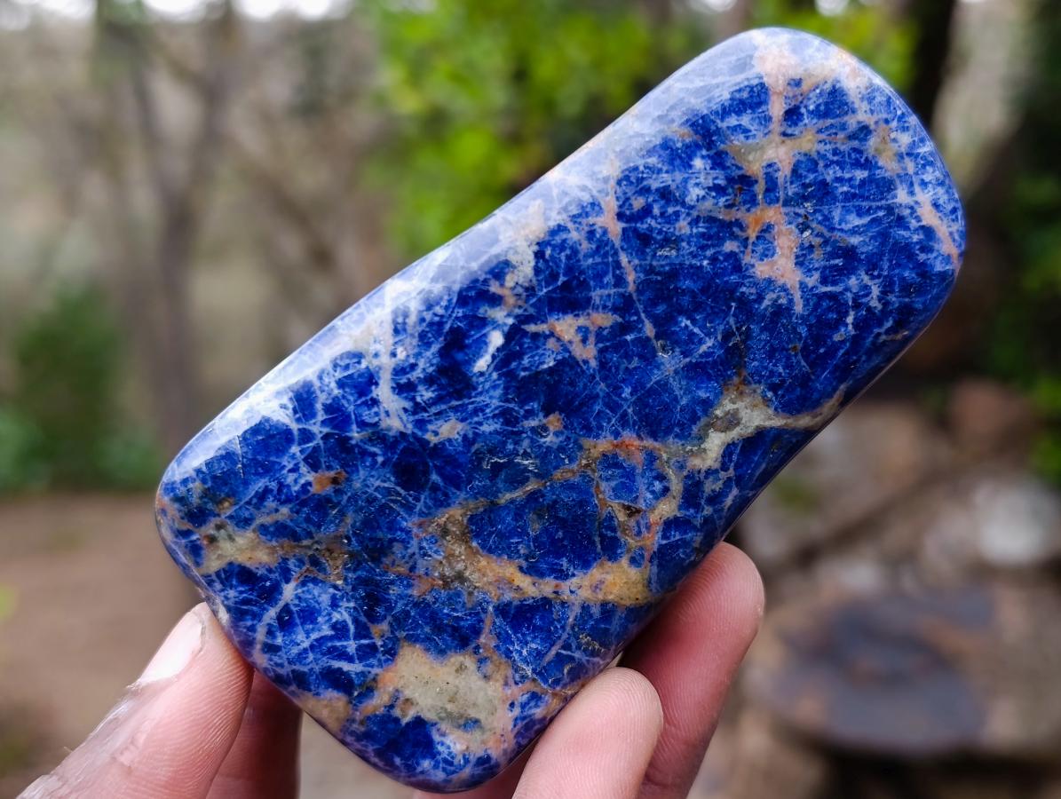 Polished Sodalite Free Forms x 12 From Kunene River, Namibia