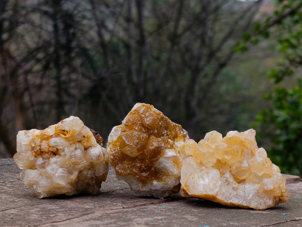 Natural Golden Limonite Quartz Clusters x 24 From Solwezi, Zambia
