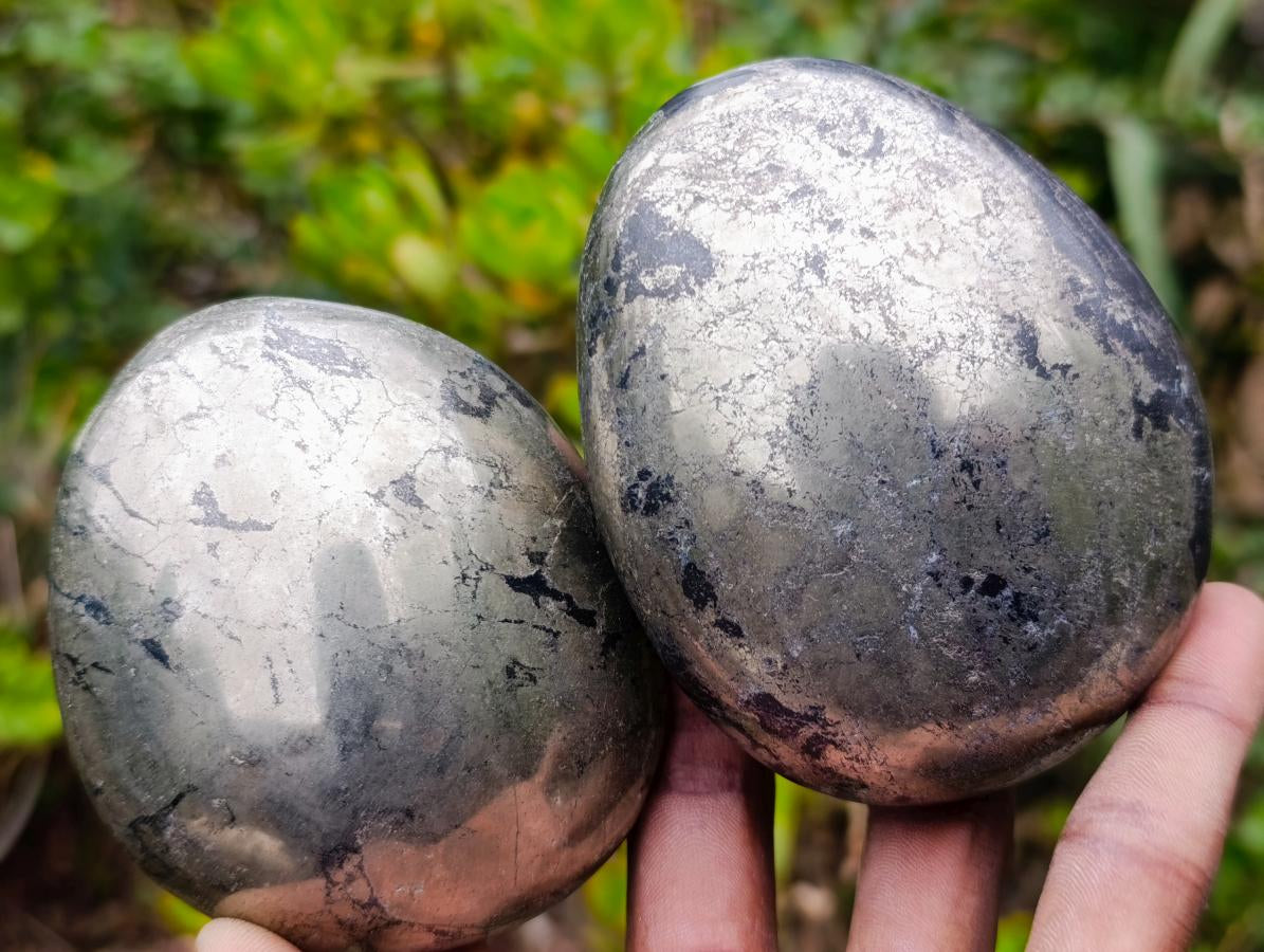 Polished Large Basalt Pharaoh Stone Galets x 4 From Iron Duke Mine, Zimbabwe