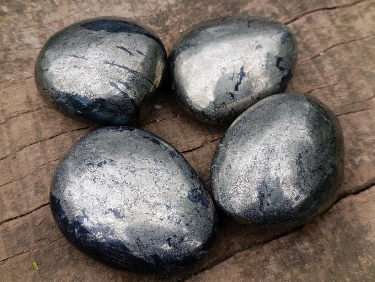Polished Large Basalt Pharaoh Stone Galets x 4 From Iron Duke Mine, Zimbabwe