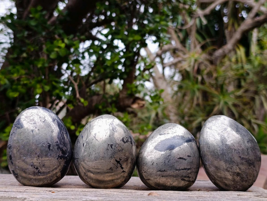 Polished Large Basalt Pharaoh Stone Galets x 4 From Iron Duke Mine, Zimbabwe