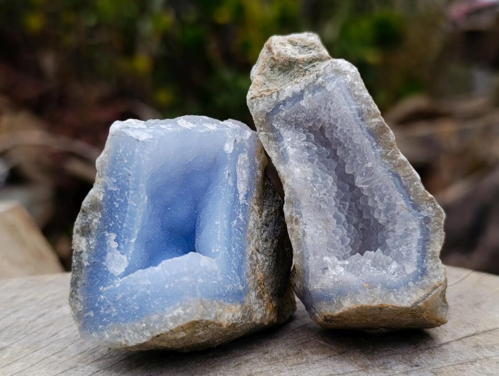 Natural Blue Lace Agate Geode Specimens x 22 From Nsanje, Malawi