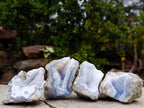 Natural Blue Lace Agate Geode Specimens x 22 From Nsanje, Malawi
