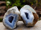 Natural Blue Lace Agate Geode Specimens x 22 From Nsanje, Malawi