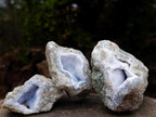 Natural Blue Lace Agate Geode Specimens x 22 From Nsanje, Malawi