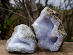 Natural Blue Lace Agate Geode Specimens x 22 From Nsanje, Malawi