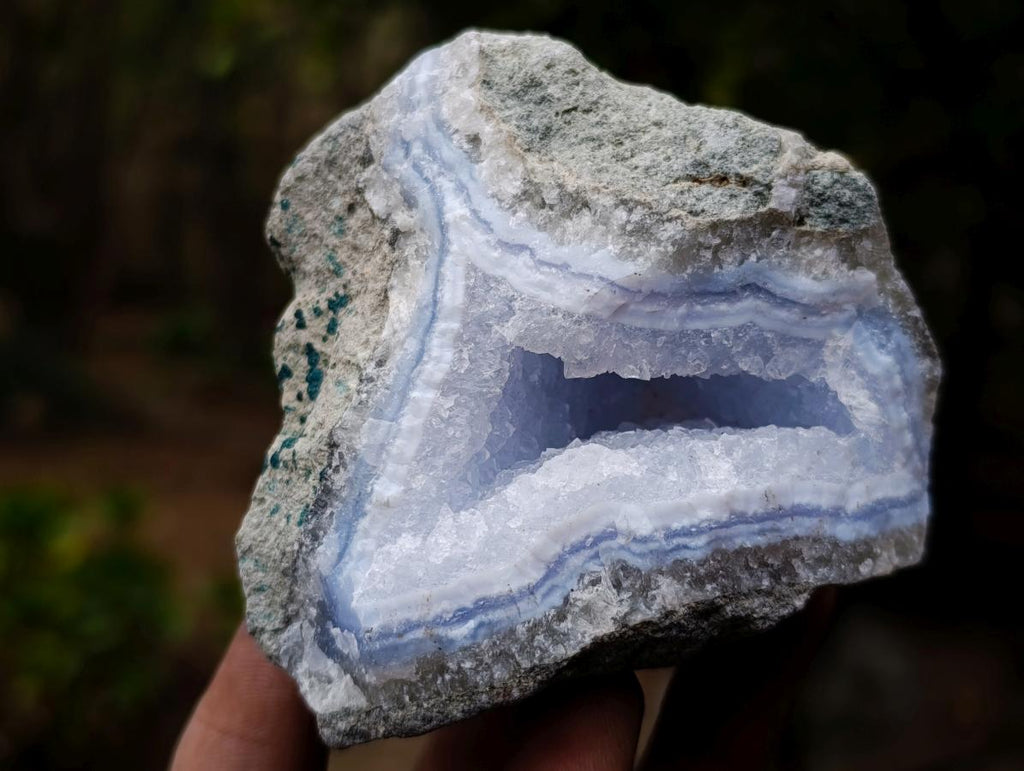 Natural Blue Lace Agate Geode Specimens x 22 From Nsanje, Malawi
