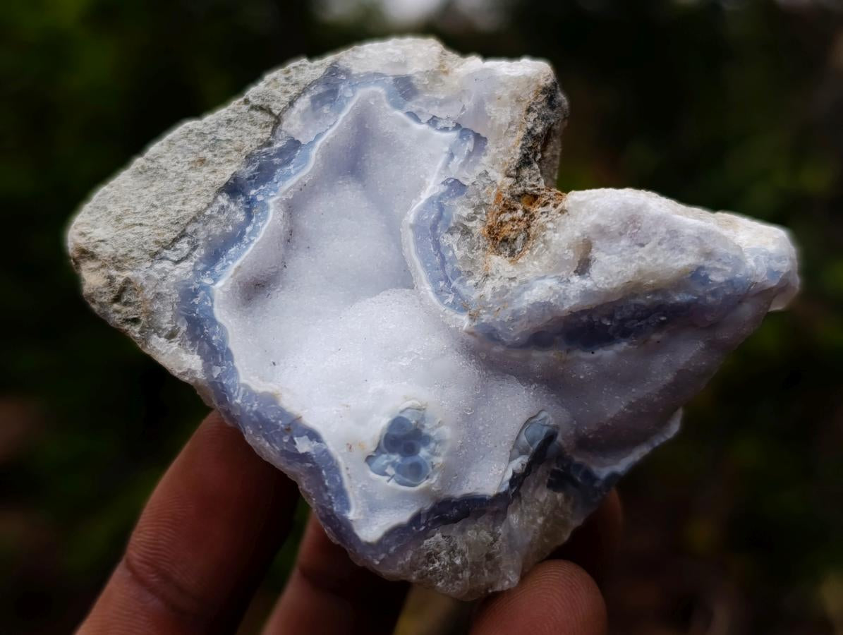 Natural Blue Lace Agate Geode Specimens x 22 From Nsanje, Malawi