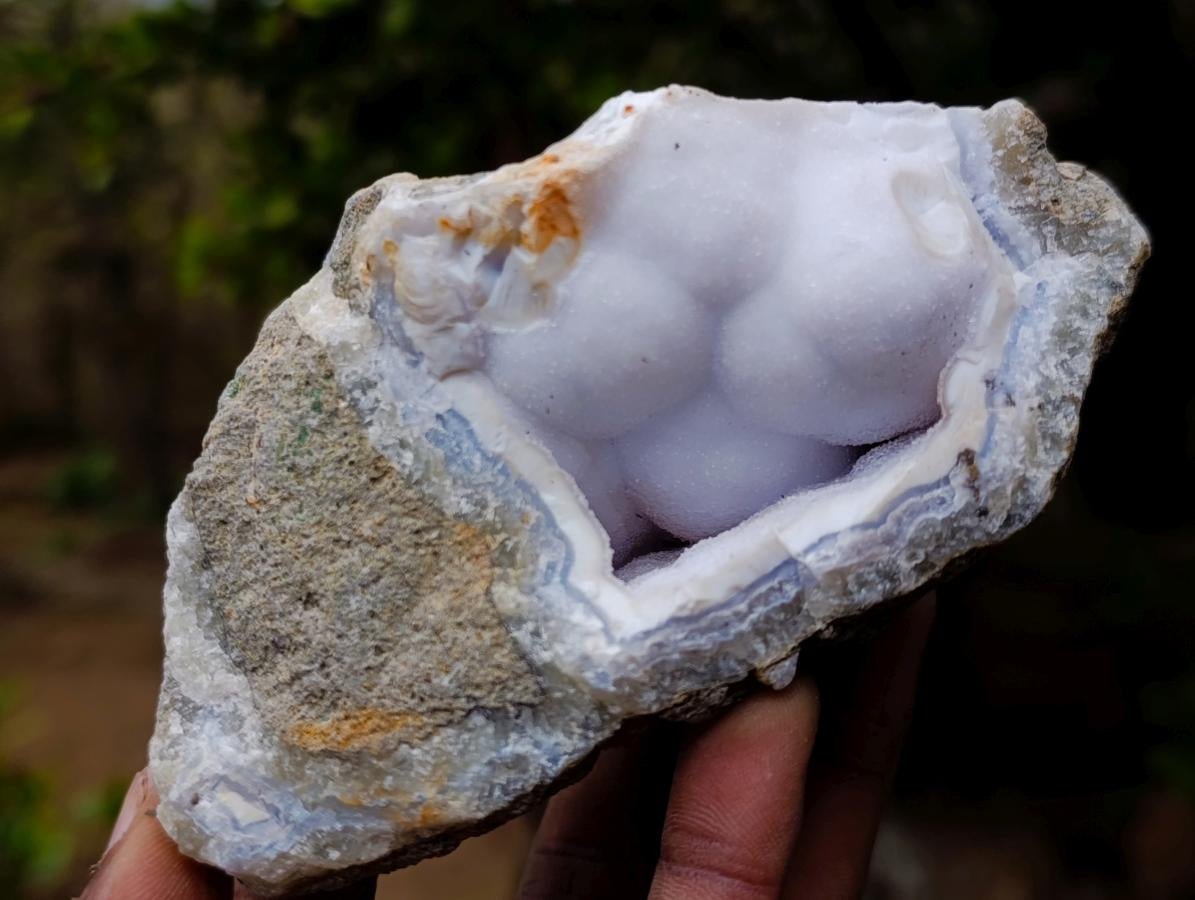 Natural Blue Lace Agate Geode Specimens x 22 From Nsanje, Malawi