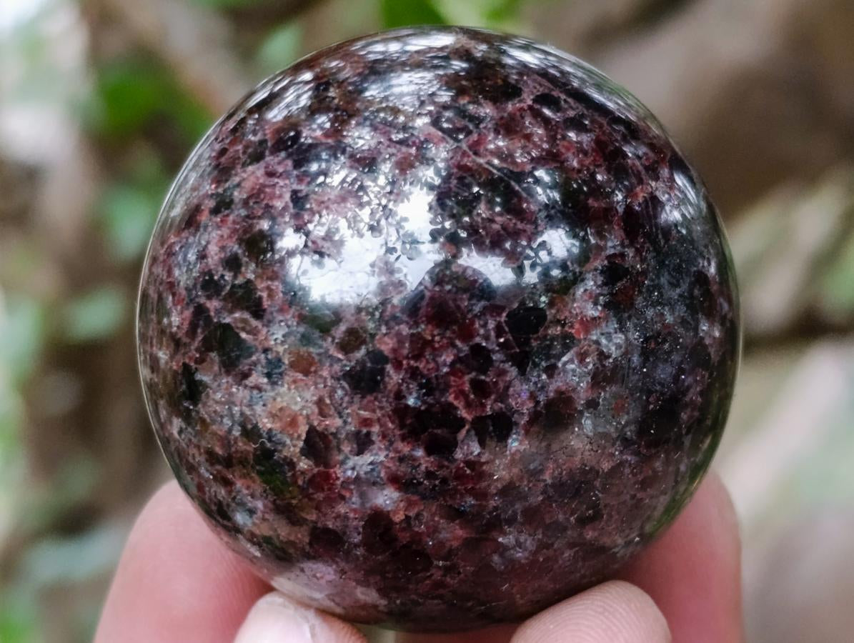 Polished Garnet Spheres x 3 From Mahajanga, Madagascar