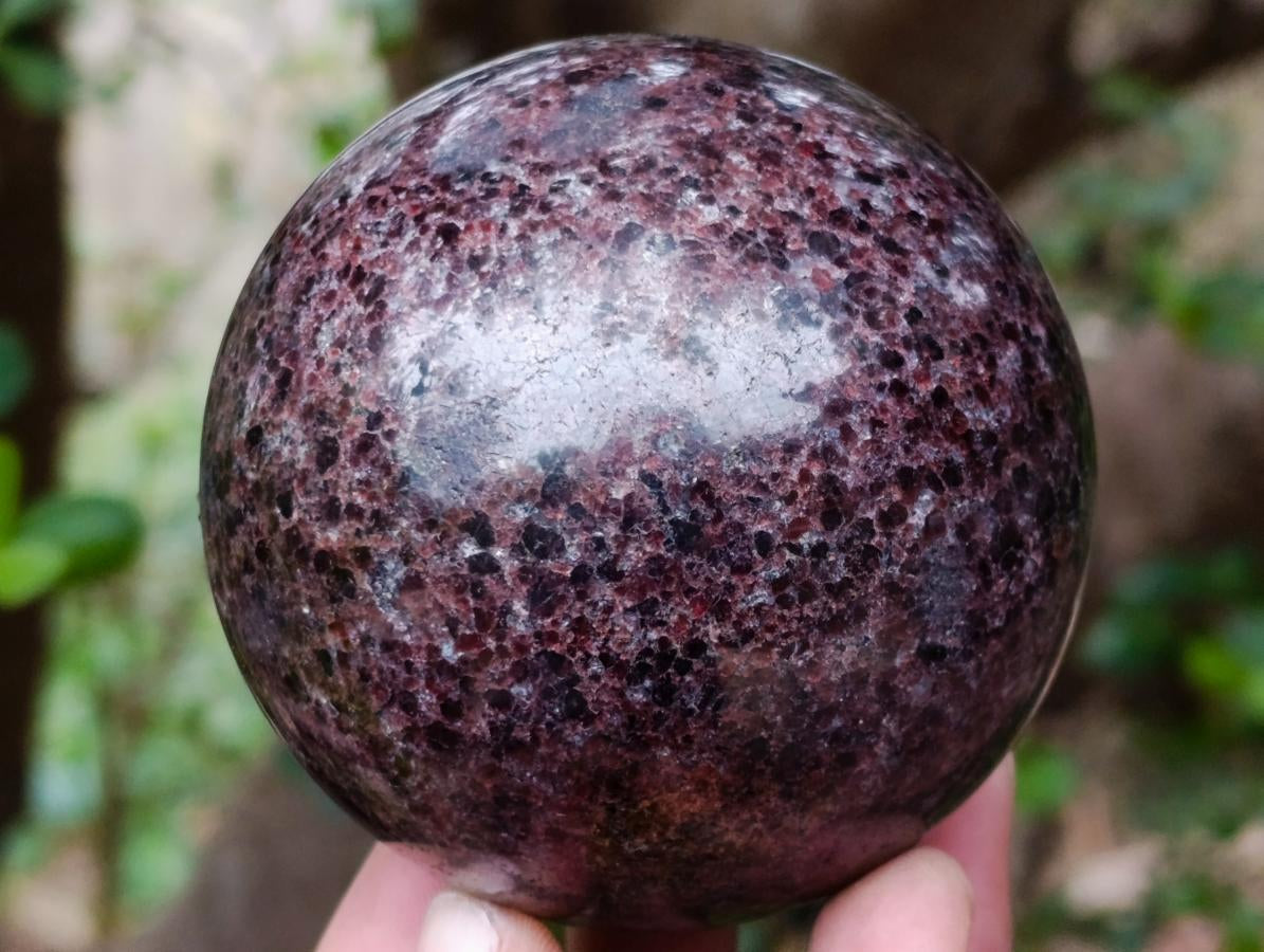Polished Garnet Spheres x 3 From Mahajanga, Madagascar