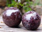 Polished Garnet Spheres x 3 From Mahajanga, Madagascar
