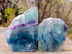 Polished One Side Watermelon Fluorite Slices x 6 From Uis, Namibia