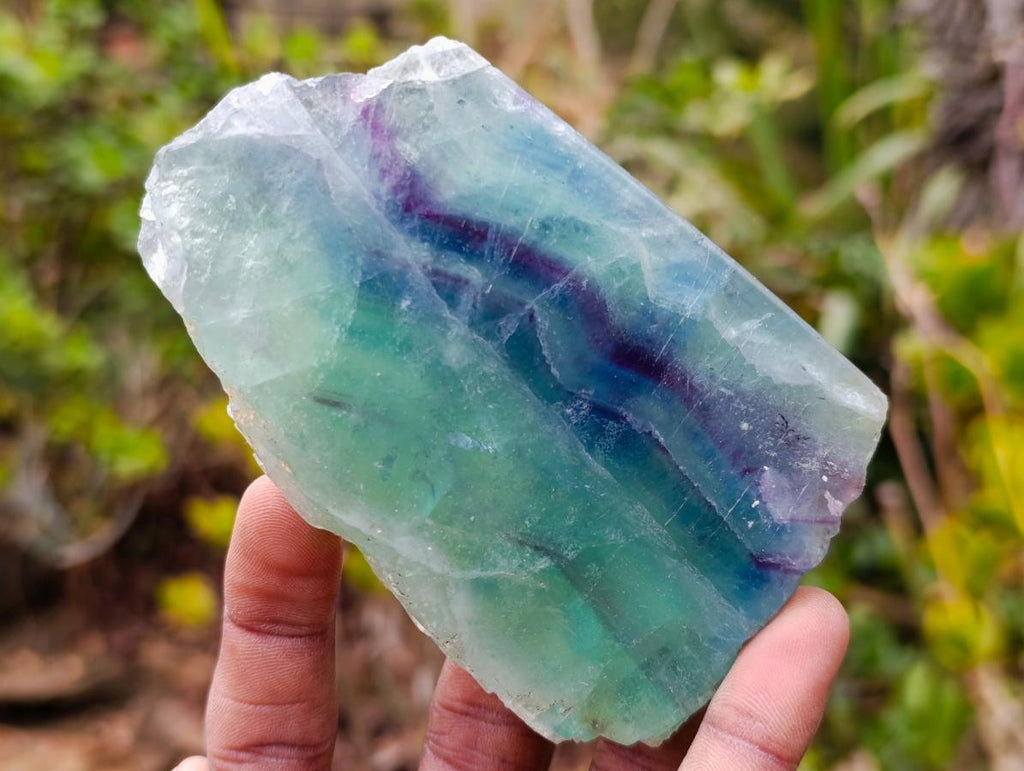 Polished One Side Watermelon Fluorite Slices x 6 From Uis, Namibia
