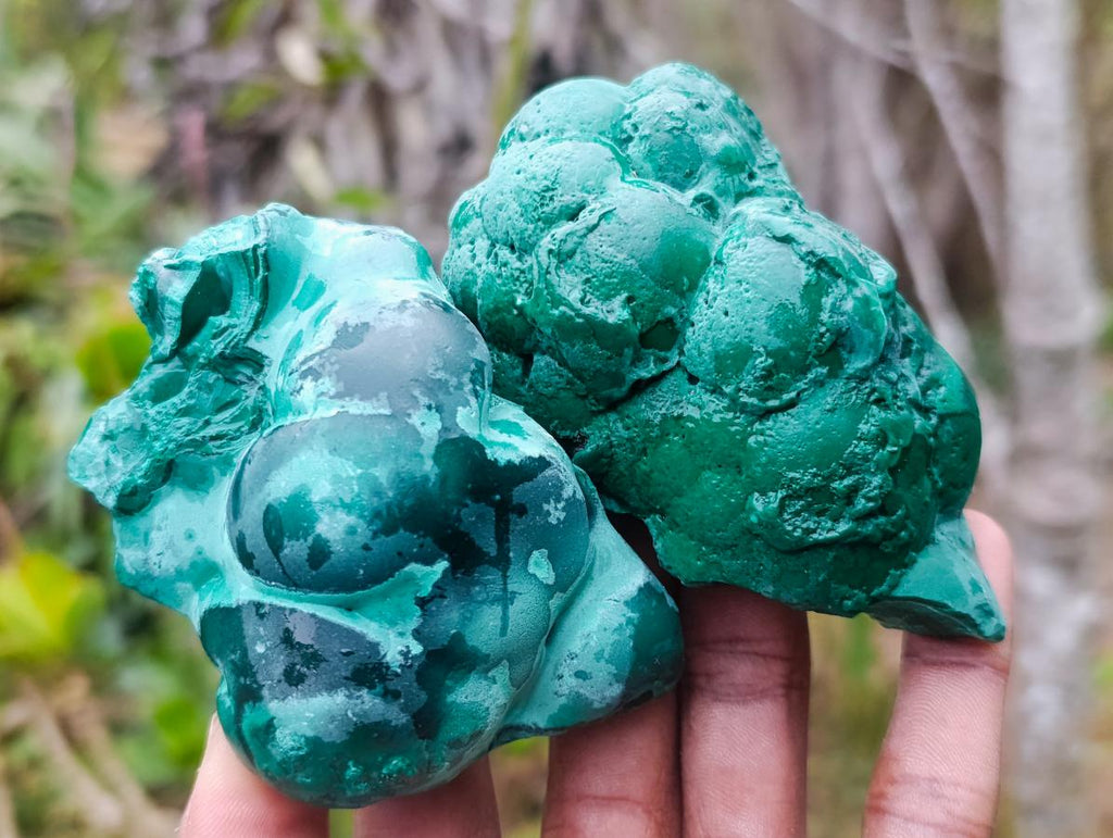 Natural Botryoidal Malachite Specimens x 6 From Congo