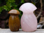 Polished Mix of Rose Quartz and Ocean Jasper Mini Mushrooms x 25 From Madagascar