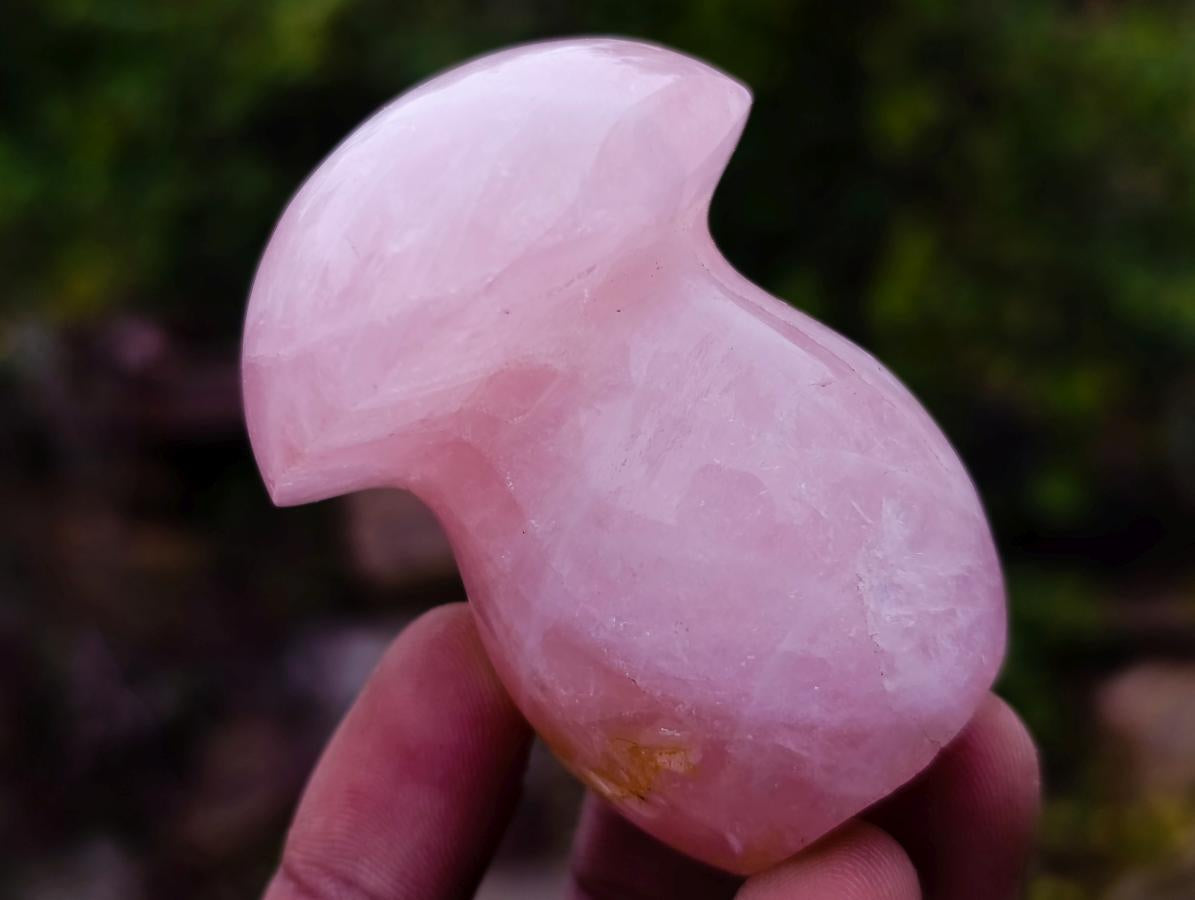 Polished Mix of Rose Quartz and Ocean Jasper Mini Mushrooms x 25 From Madagascar