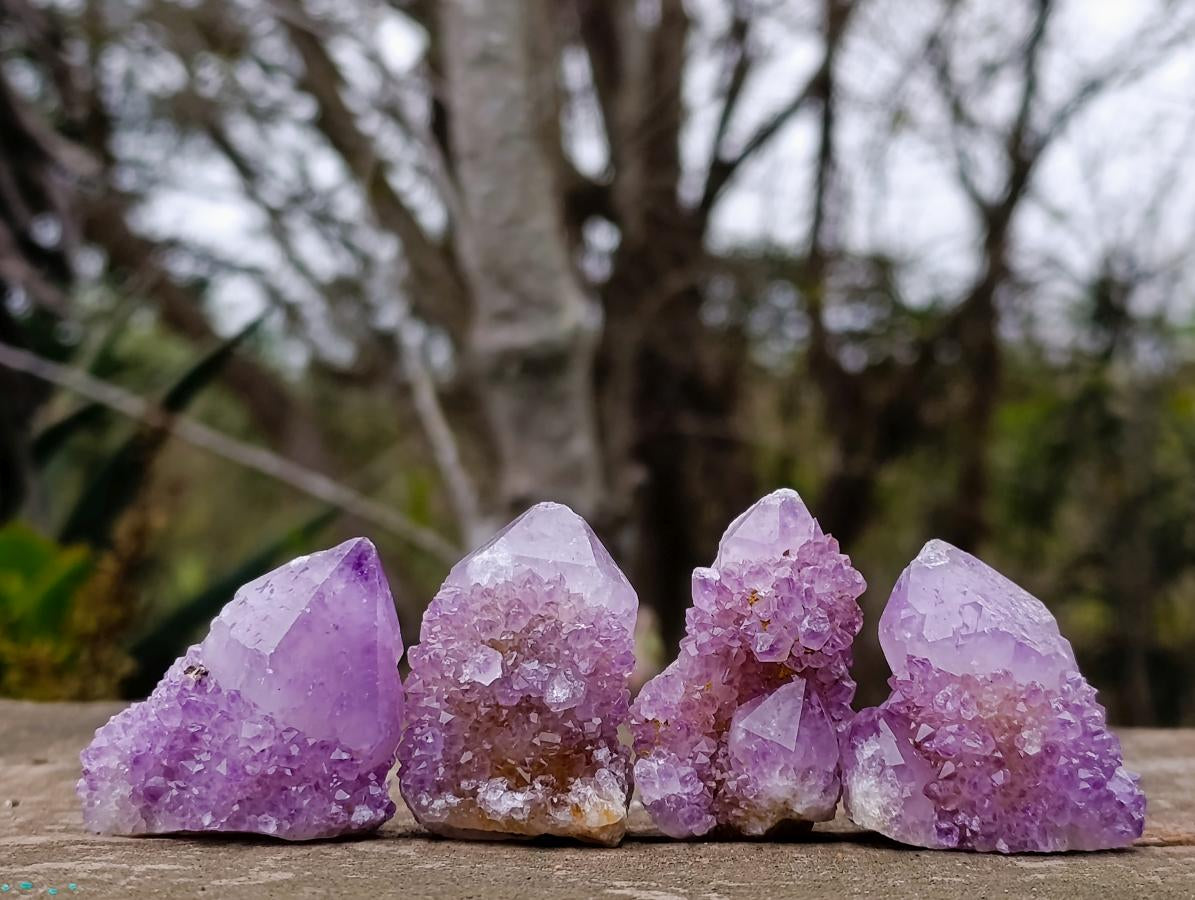 Natural Spirit Amethyst and Spirit Ametrine Clusters x 70 From Boekenhouthoek, South Africa