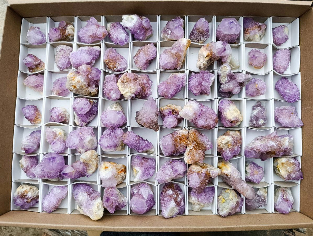 Natural Spirit Amethyst and Spirit Ametrine Clusters x 70 From Boekenhouthoek, South Africa