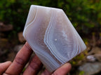 Polished Banded Agate Crystal Shaped Slices x 12 From Madagascar
