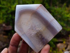Polished Banded Agate Crystal Shaped Slices x 12 From Madagascar