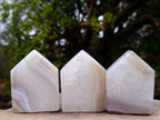 Polished Banded Agate Crystal Shaped Slices x 12 From Madagascar