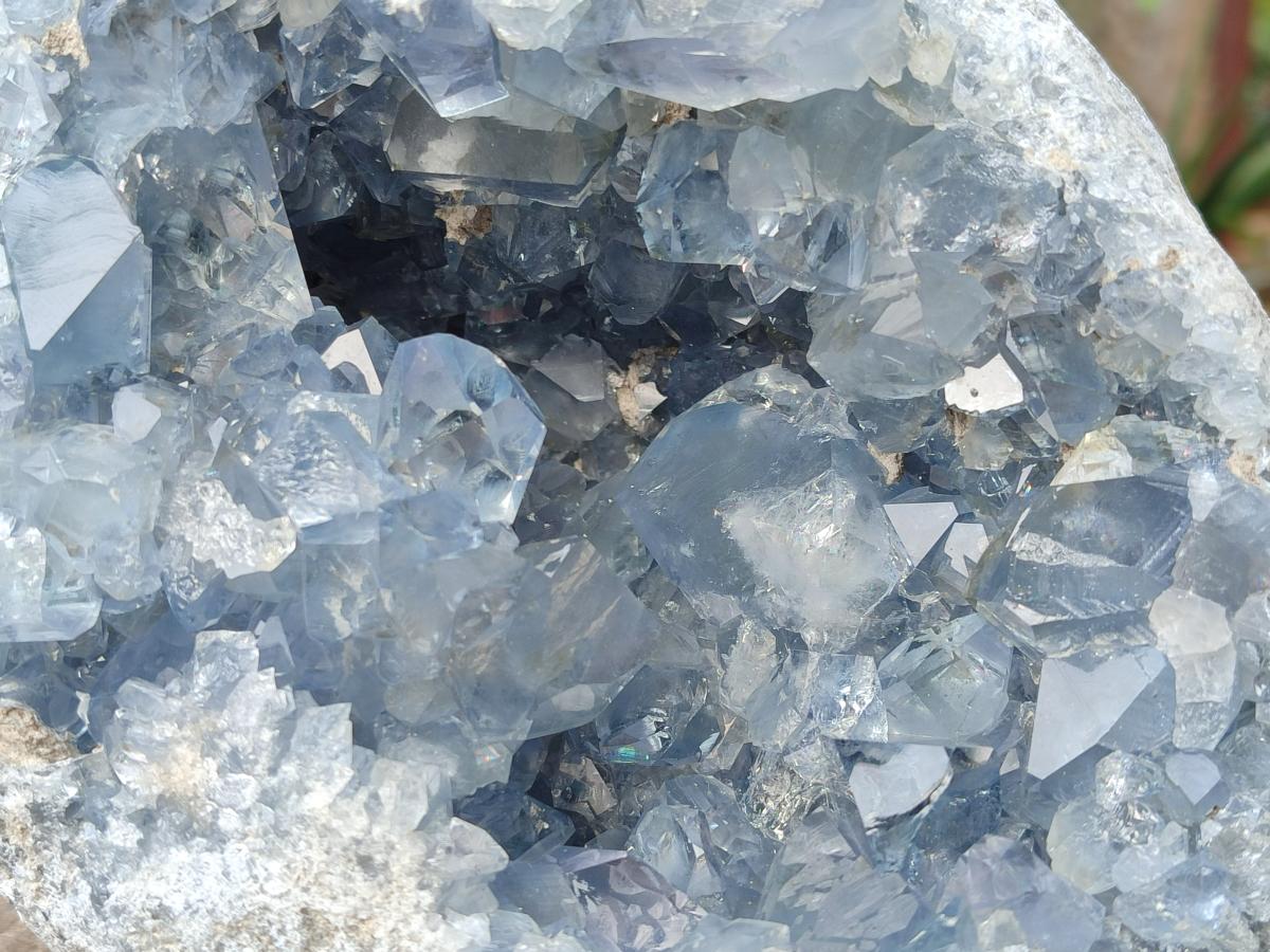 Natural Large Large Blue Celestite Geode Specimen x 1 From Sakoany, Madagascar - Toprock Gemstones and Minerals 