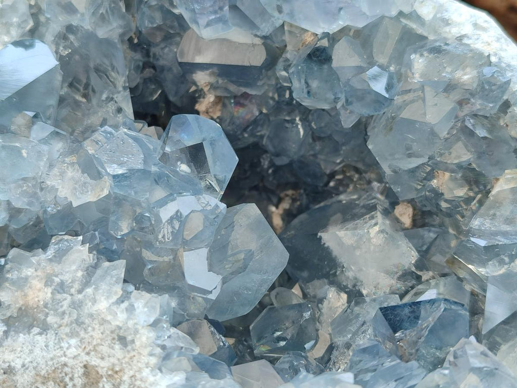 Natural Large Large Blue Celestite Geode Specimen x 1 From Sakoany, Madagascar - Toprock Gemstones and Minerals 