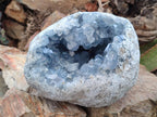 Natural Large Large Blue Celestite Geode Specimen x 1 From Sakoany, Madagascar - Toprock Gemstones and Minerals 