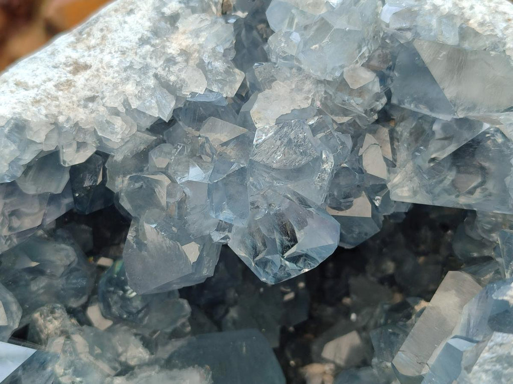 Natural Large Large Blue Celestite Geode Specimen x 1 From Sakoany, Madagascar - Toprock Gemstones and Minerals 