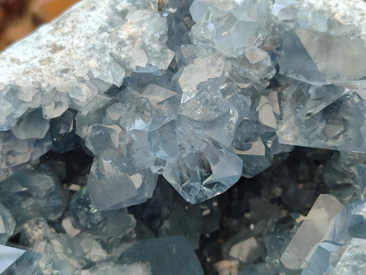 Natural Large Large Blue Celestite Geode Specimen x 1 From Sakoany, Madagascar - Toprock Gemstones and Minerals 