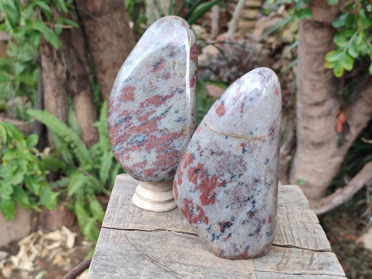 Polished Copper Sunstone Standing Display Pieces x 2 From Madagascar - Toprock Gemstones and Minerals 