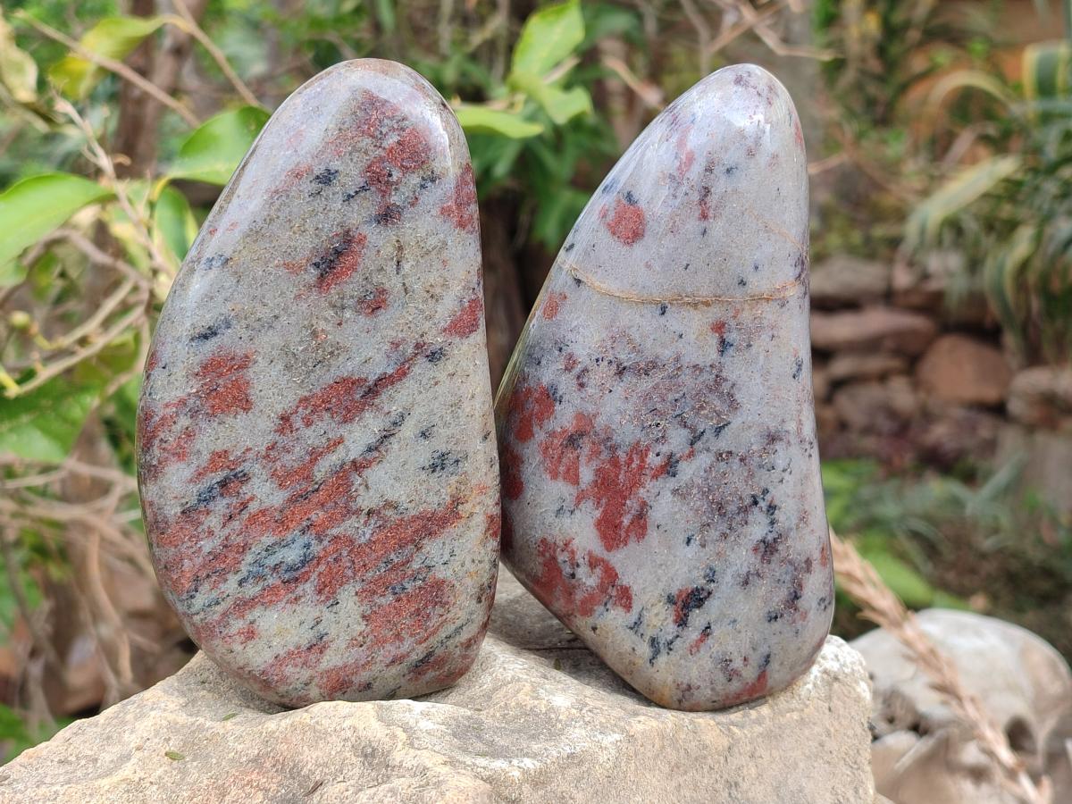Polished Copper Sunstone Standing Display Pieces x 2 From Madagascar - Toprock Gemstones and Minerals 