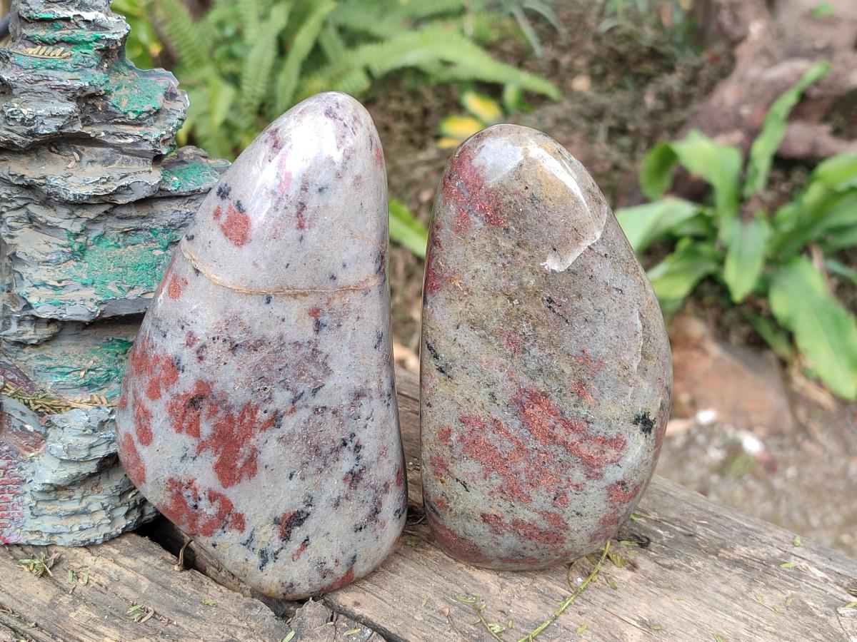 Polished Copper Sunstone Standing Display Pieces x 2 From Madagascar - Toprock Gemstones and Minerals 