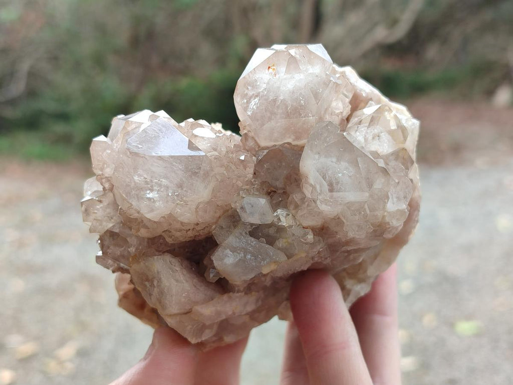 Natural Cascading White Phantom Smokey Luena Quartz Clusters x 2 From Luena, Congo - Toprock Gemstones and Minerals 