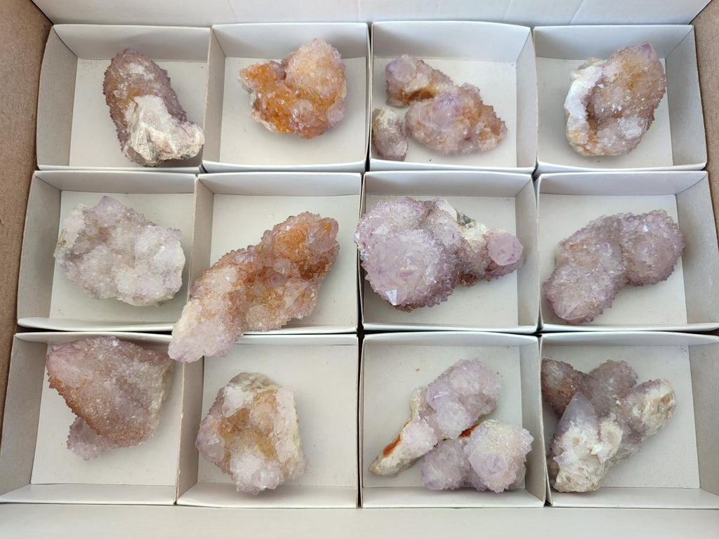 Natural Mixed Spirit Amethyst and Spirit Ametrine Clusters x 15 From Boekenhouthoek, South Africa - Toprock Gemstones and Minerals 