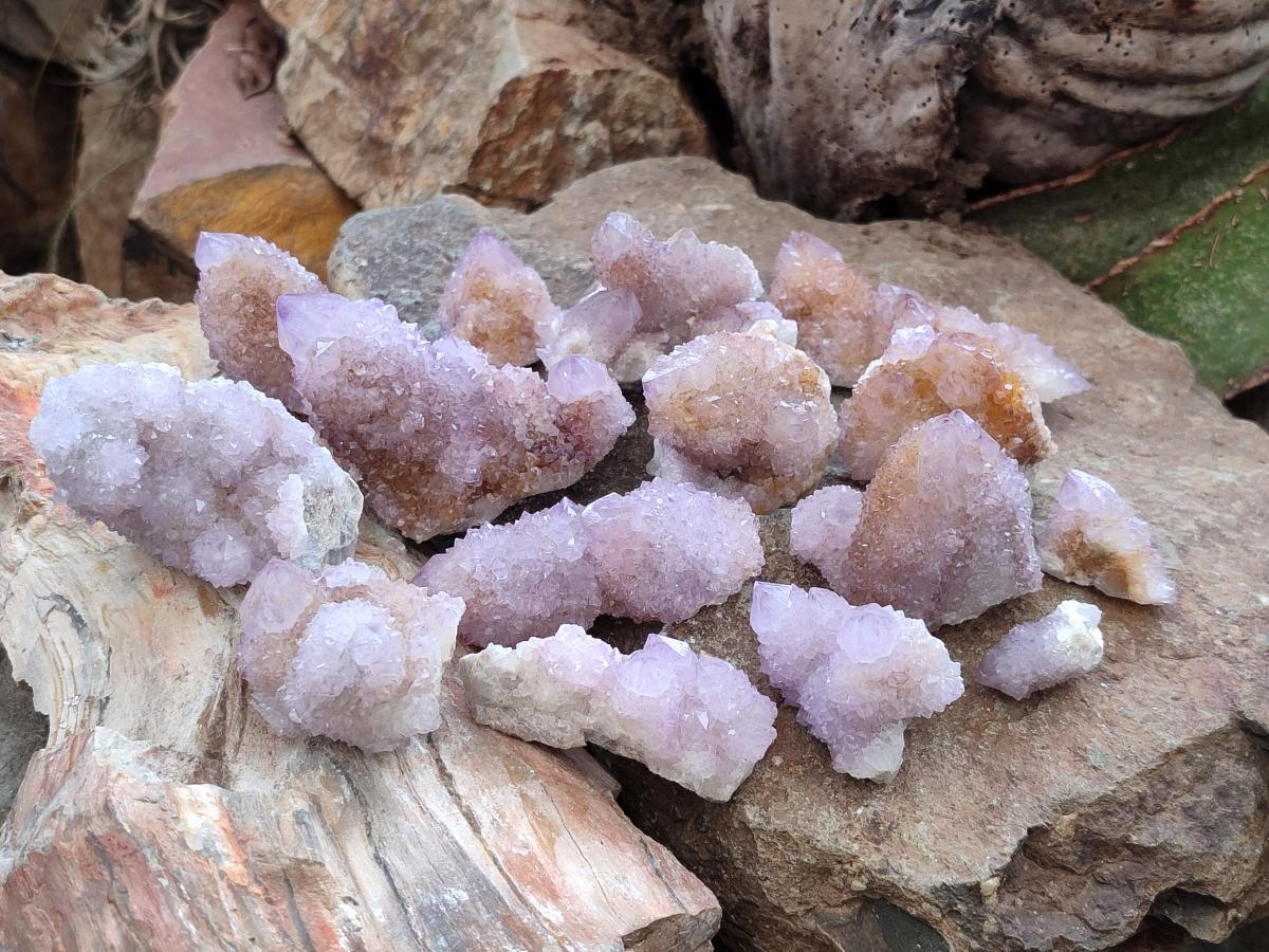 Natural Mixed Spirit Amethyst and Spirit Ametrine Clusters x 15 From Boekenhouthoek, South Africa - Toprock Gemstones and Minerals 