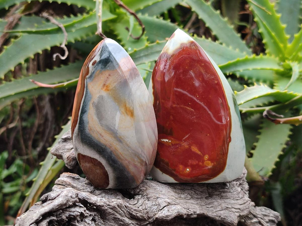 Polished Polychrome Jasper Standing Display Pieces x 3 From NW Coast, Madagascar - Toprock Gemstones and Minerals 