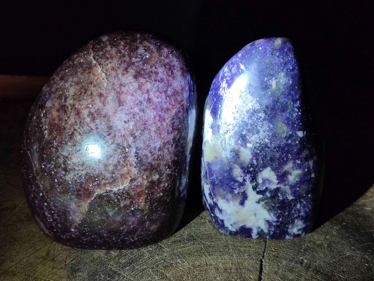 Polished Lepidolite Standing Display Pieces x 2 From Ambatondrazaka, Madagascar - Toprock Gemstones and Minerals 