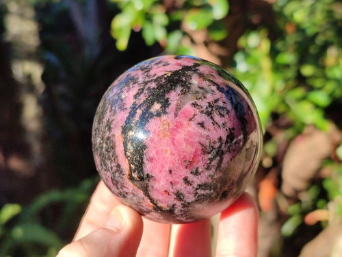 Polished Rhodonite Gemstone Spheres x 4 From Ambindavato, Madagascar - Toprock Gemstones and Minerals 