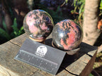 Polished Rhodonite Gemstone Spheres x 4 From Ambindavato, Madagascar - Toprock Gemstones and Minerals 