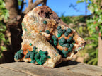 Natural Ball Malachite Specimens Coated with Limonite Quartz on Dolomite x 2 From Mindingi Mine, Congo - Toprock Gemstones and Minerals 