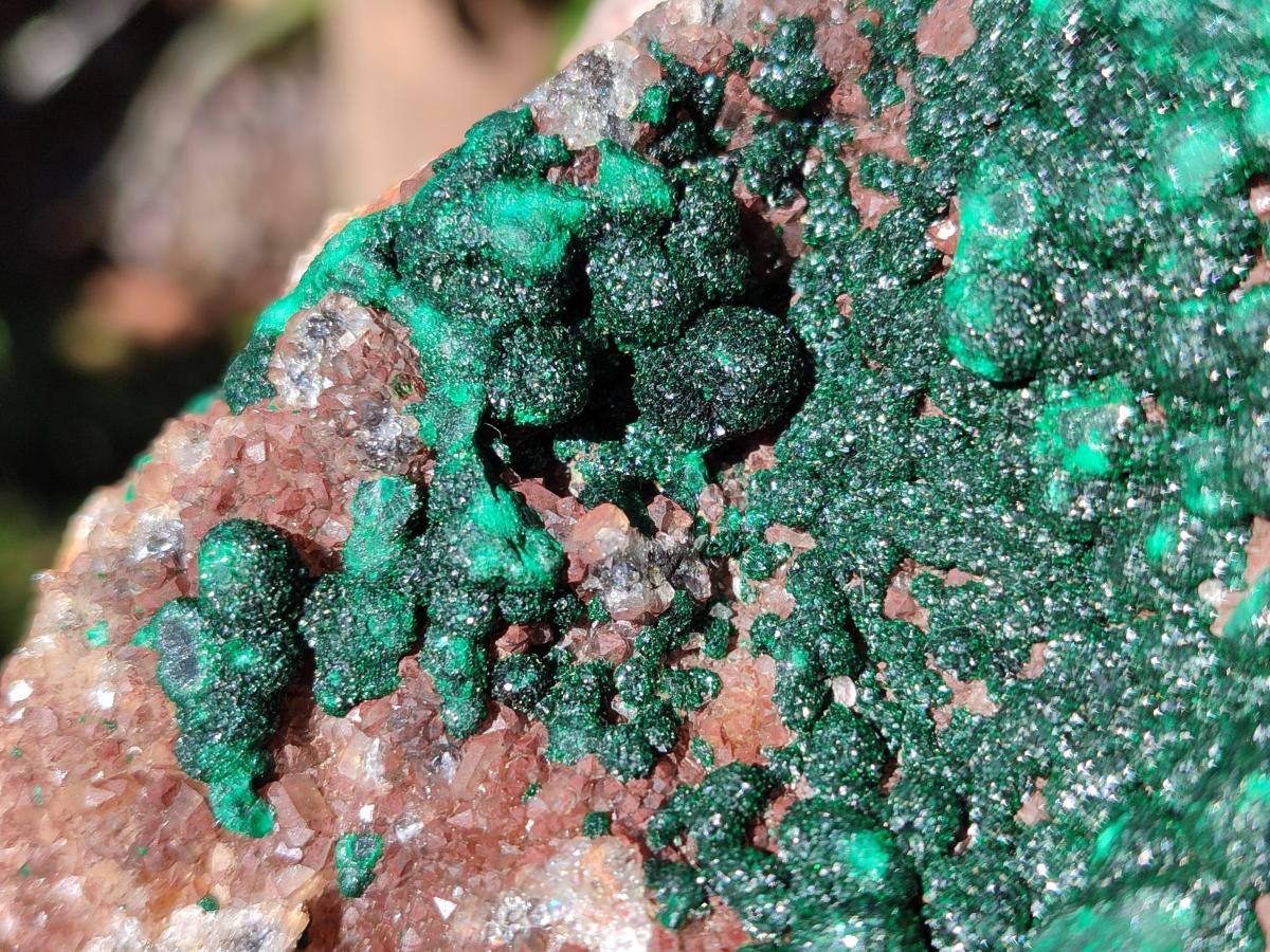 Natural Ball Malachite Specimens Coated with Limonite Quartz on Dolomite x 2 From Mindingi Mine, Congo - Toprock Gemstones and Minerals 