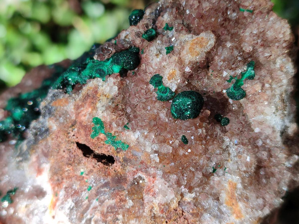 Natural Ball Malachite Specimens Coated with Limonite Quartz on Dolomite x 2 From Mindingi Mine, Congo - Toprock Gemstones and Minerals 