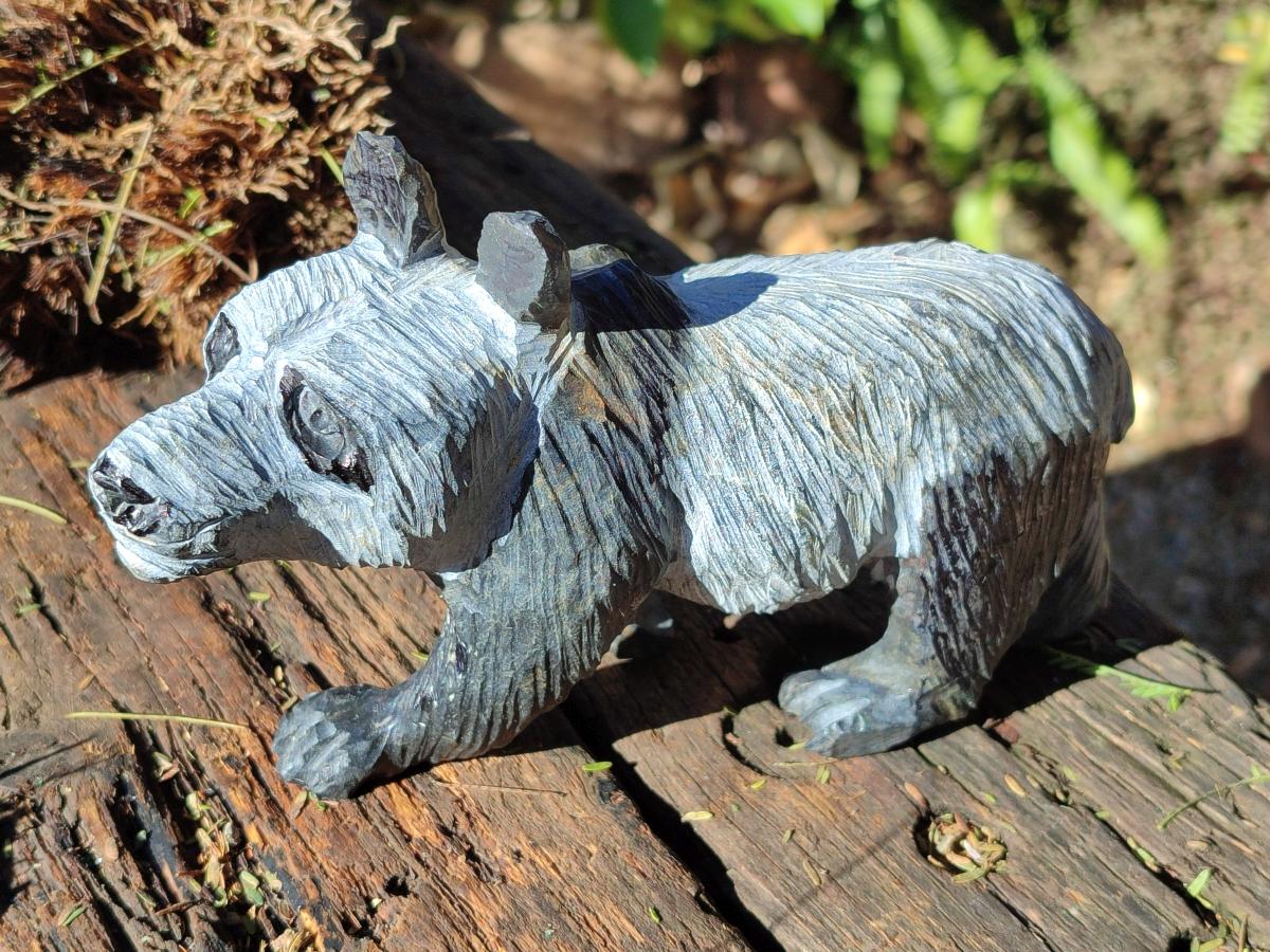 Hand Made Large Panda Soapstone Carving x 1 From Zimbabwe - Toprock Gemstones and Minerals 