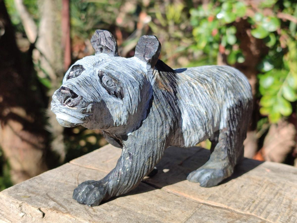 Hand Made Large Panda Soapstone Carving x 1 From Zimbabwe - Toprock Gemstones and Minerals 