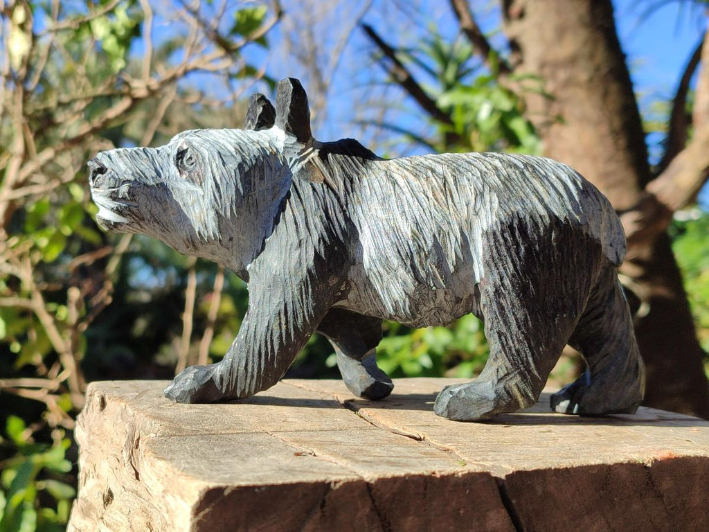 Hand Made Large Panda Soapstone Carving x 1 From Zimbabwe - Toprock Gemstones and Minerals 